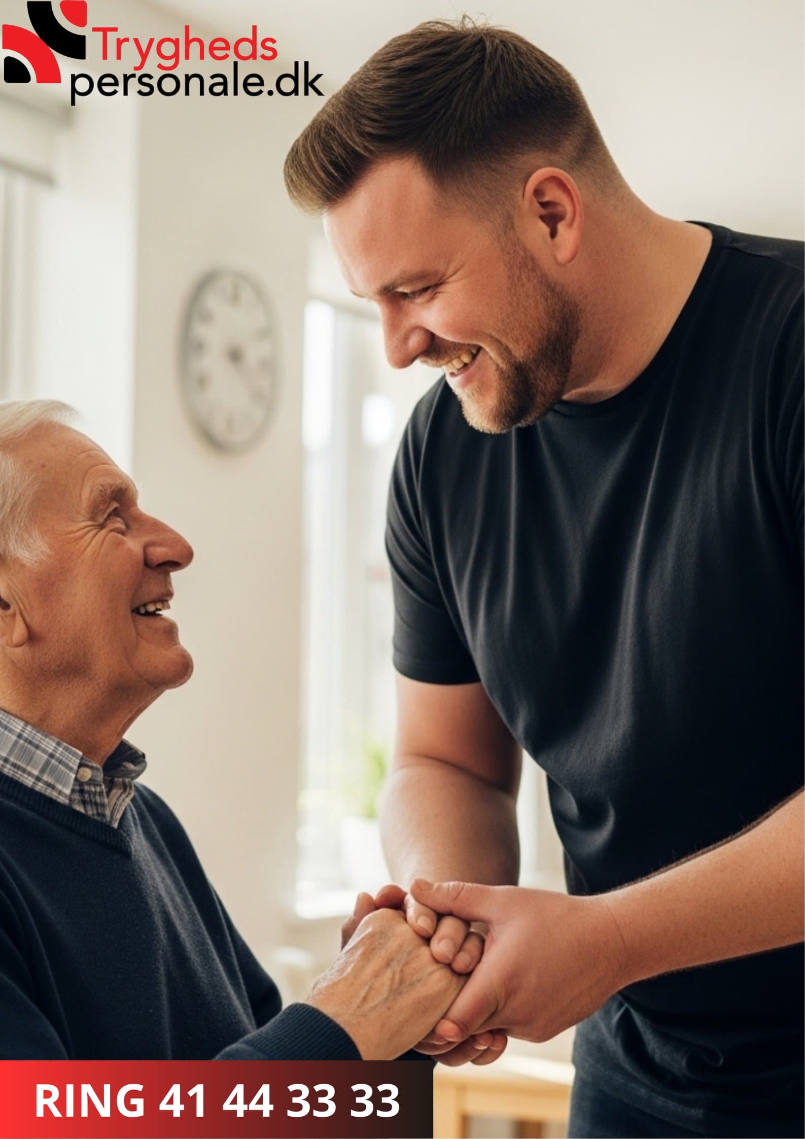 Professionel psykiatrisk vikar i varm samtale med ældre borger - nærværende og forstående pleje